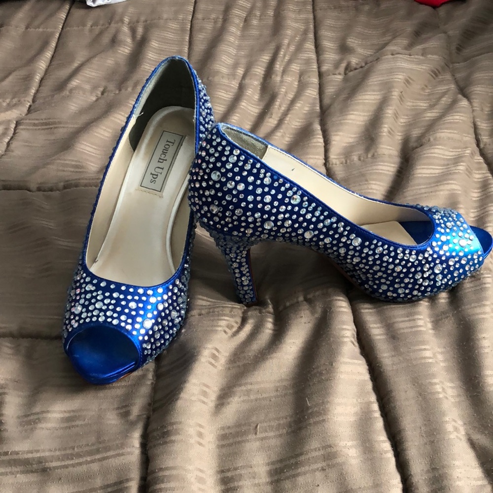 “blue thunder”open toe dressy wedding heels 👠